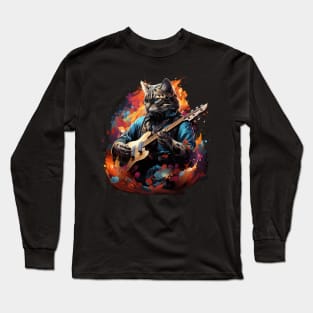 Ocelot Playing Guitar Long Sleeve T-Shirt